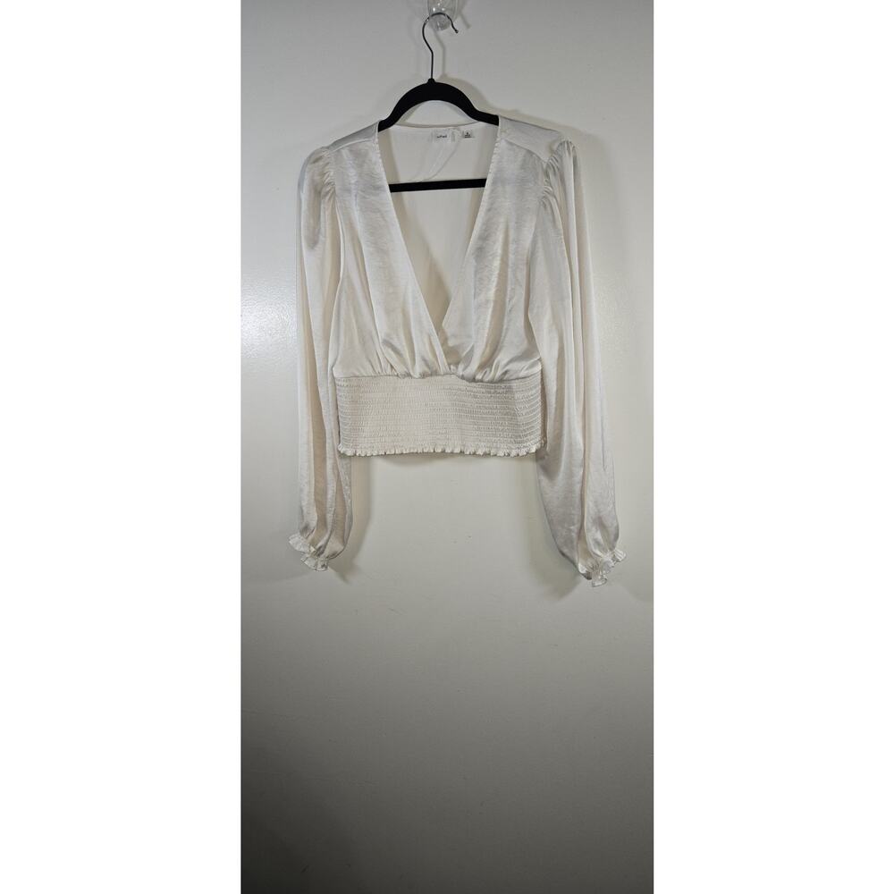 Aritzia Wilfred Wistful Blouse Smocked V-neck blouse XL